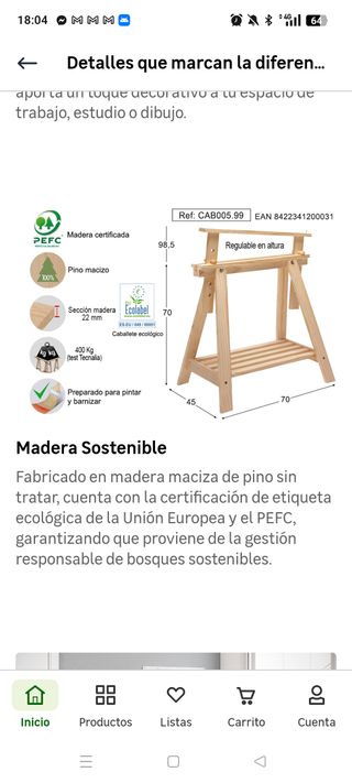 Caballete madera regulable (x2)