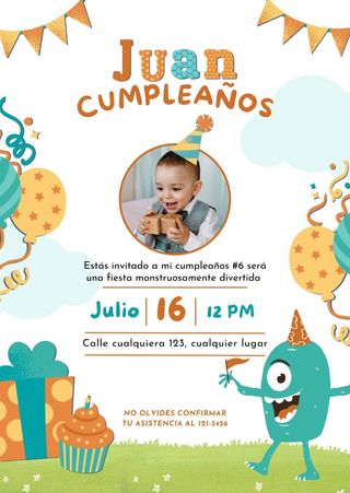 Invitación Cumpleaños Infantil
