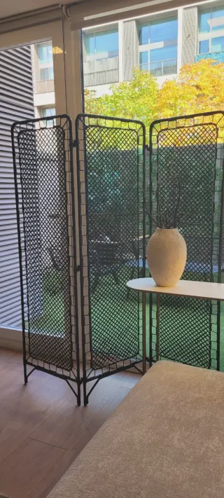 Biombo ratán negro 3 paneles