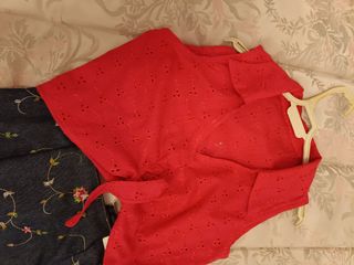 Traje gitana niña rojo y azul