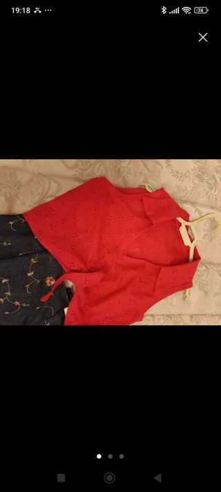 Traje gitana niña rojo y azul