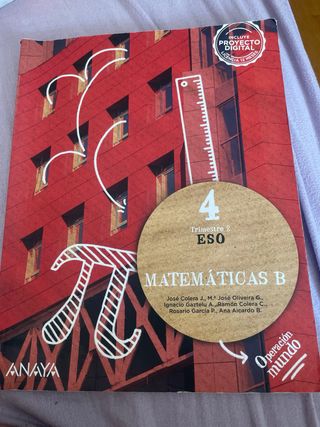 Libros Matemáticas B 4°ESO Anaya