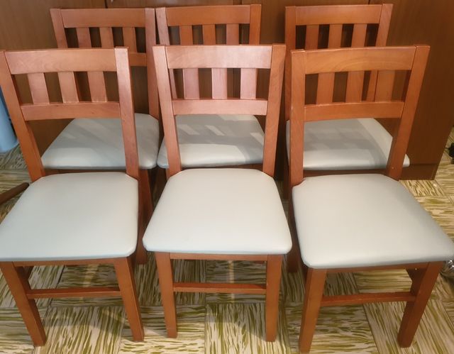 6 Sillas Comedor Madera-Beige