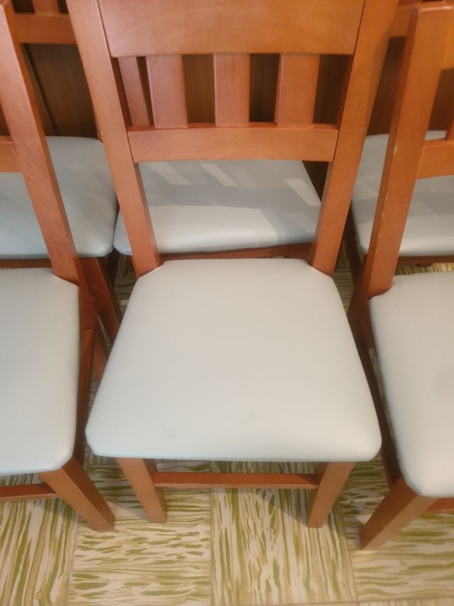 6 Sillas Comedor Madera-Beige