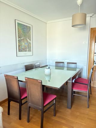 Mesa cristal madera extensible