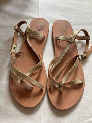 Sandalias Ancient Greek Sandals doradas, talla 38
