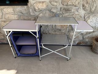 Mesa camping plegable - Cocina portátil