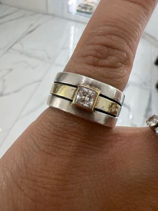 Anillo Plata 925 - Oro - Zafiro