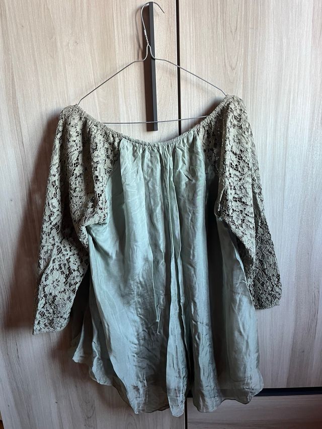 Blusa seda verde