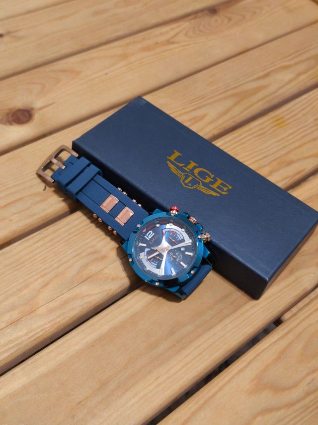 Reloj LIGE cronógrafo azul