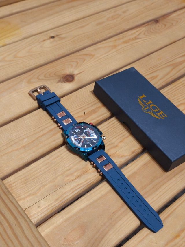 Reloj LIGE cronógrafo azul