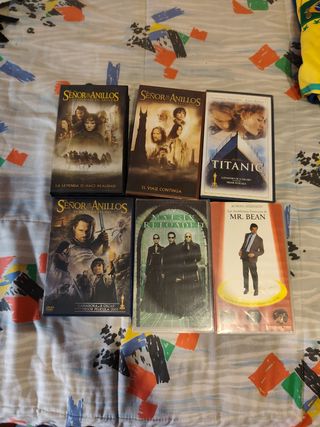 6 Películas DVD/VHS: LOTR, Titanic, Matrix