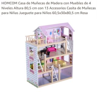 Casa Muñecas Madera 4 Niveles