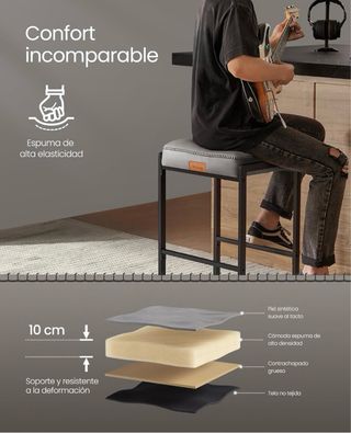 2 Banquetas altas - Gris oscuro