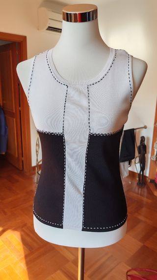 Top bianco e nero Tg M