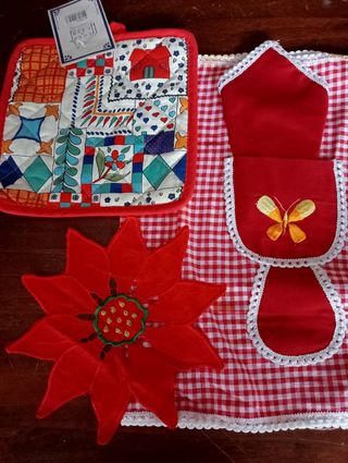 Set Natale Cotone: presina, tovaglietta e sottobic