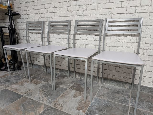 4 sillas cocina - Gris y blanco