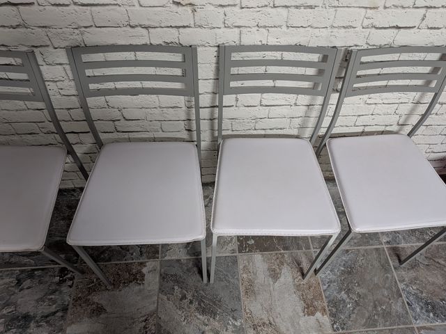 4 sillas cocina - Gris y blanco