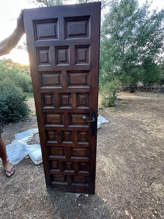 Puerta castellana de madera maciza 20 paneles