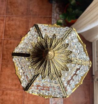 Lampara mesilla bronce cristal