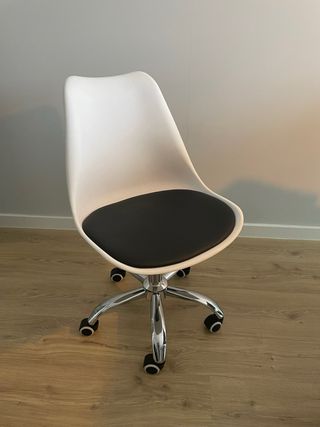 Silla escritorio giratoria blanco-negro 