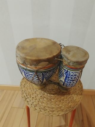 2 tamburi marocchini in terracotta