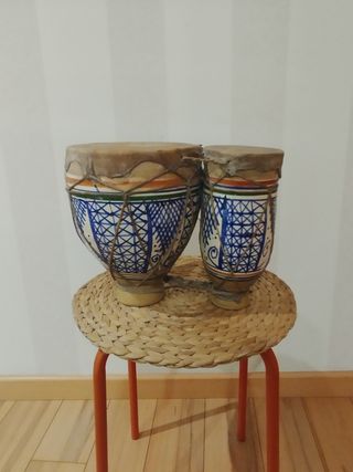 2 tamburi marocchini in terracotta
