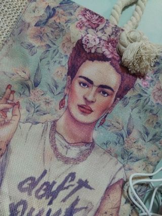 Bolso Frida Kahlo grande de rafia