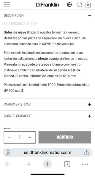 Gafas nieve D.Franklin Blizzard color BLANCO.