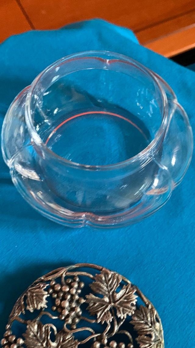 Portapotpourri cristallo e argento 800