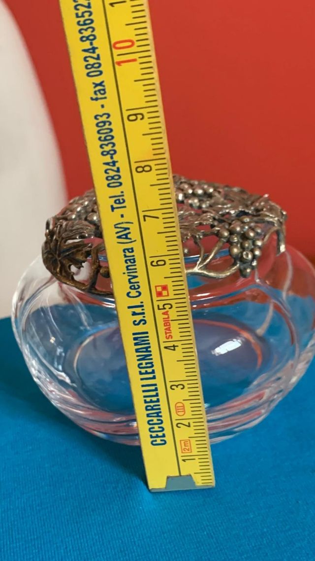 Portapotpourri cristallo e argento 800