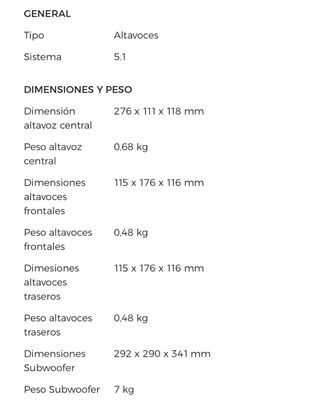 Yamaha NS-P41 - Sistema de sonido 5.1