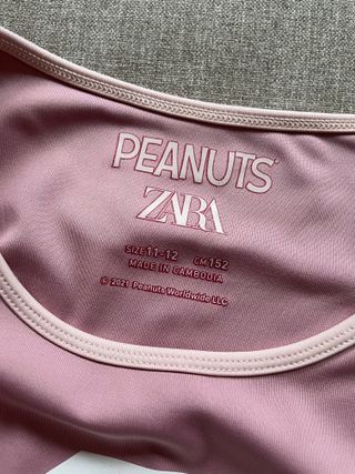 Top Zara Peanuts niña rosa - Talla XXS
