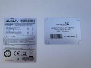 9 PLACAS SOLARES DE 500 VATIOS.