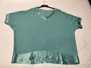 Camiseta verde agua | Cuello pico