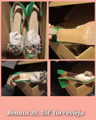 Zapatos Renata 39 - Verde & Multicolor