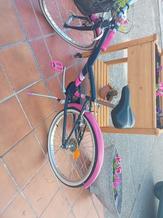 Bicicleta niña azul marino/rosa