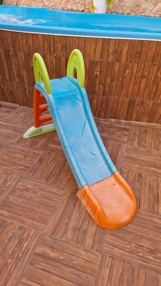 Tobogán Feber infantil, azul y naranja