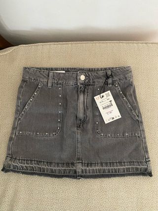 Falda vaquera Zara niña gris - Talla 13-14 años