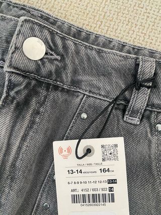 Falda vaquera Zara niña gris - Talla 13-14 años