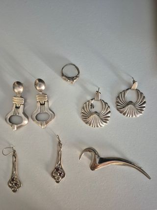 Joyas plata: pendientes & anillo