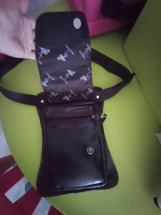 Bandolera Bolso Marrón Piel