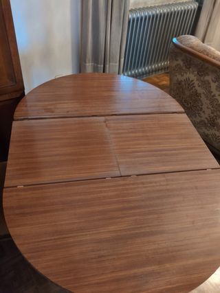 Mesa redonda extensible de madera
