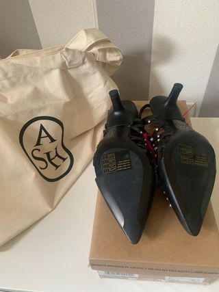 Slingback ASH neri, vera pelle traforata n. 37