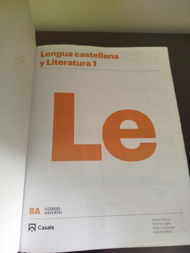 Lengua castellana y Literatura 1BA 2019