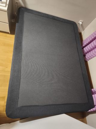 Base tapizada gris 135x190 - 7 patas