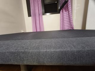 Base tapizada gris 135x190 - 7 patas