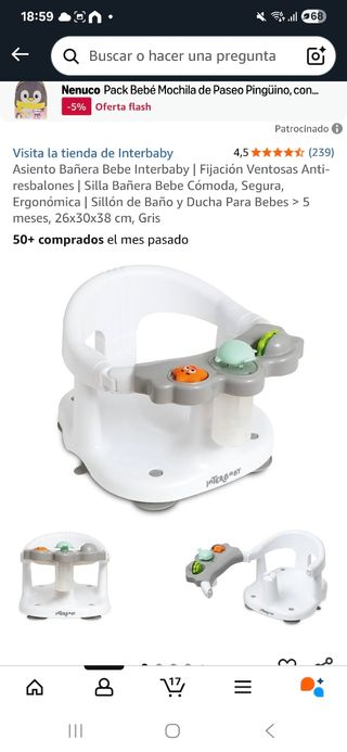Asiento bañera bebé Interbaby