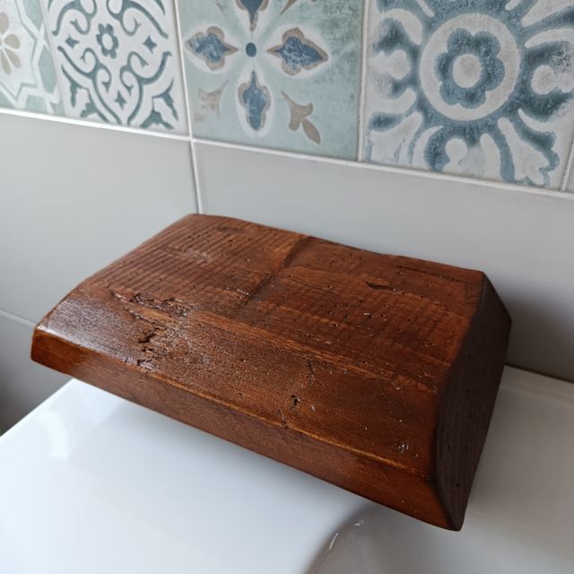 Vassoio bagno in legno - portaoggetti