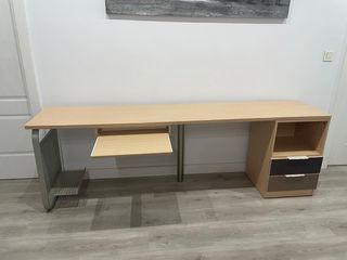 Escritorio madera-metal beige/gris